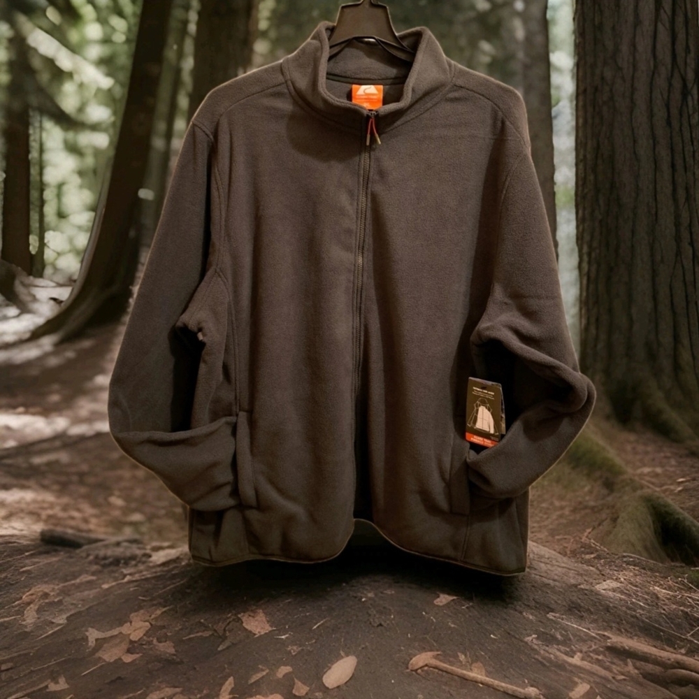 Ozark Trail Men's Pinnacle System Full Zip Polar Fleece Greystone Size XL Jacket